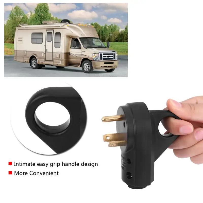

125V 30A RV Male Replacement Receptacle Plug with Easy Grip Handle(AU Plug) Adapters Sockets accesorios automovil araba aksesuar