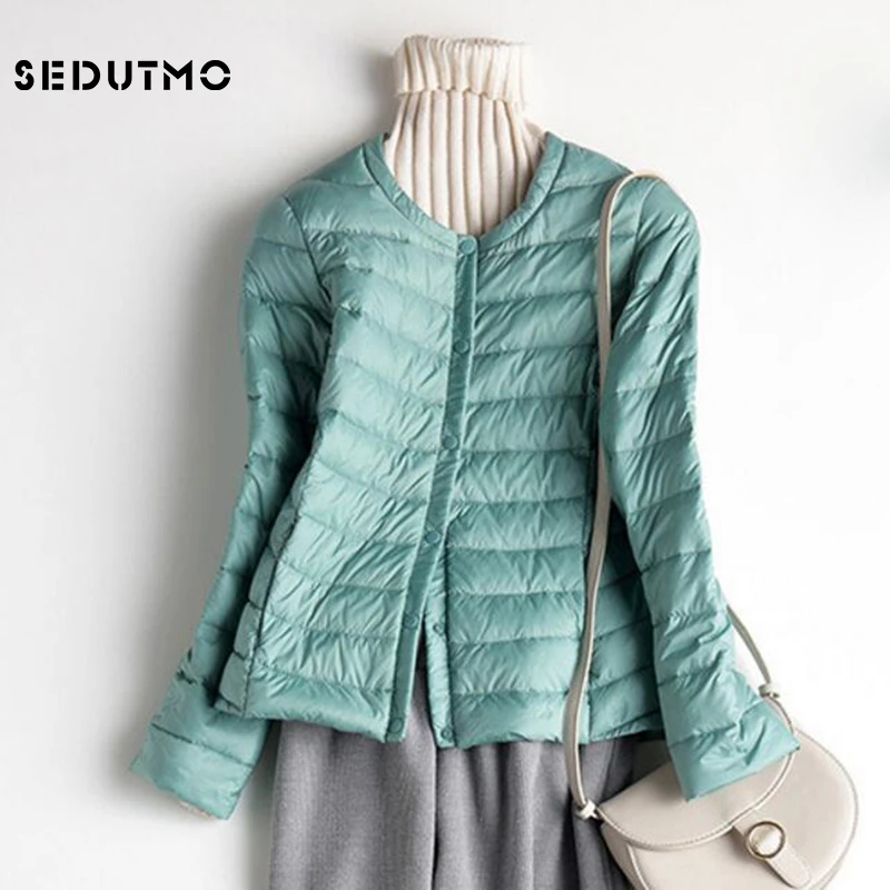 

SEDUTMO Winter Womens Down Jackets Ultra Light Duck Down Doat Slim Short Puffer Jacket Autumn Parkas ED001