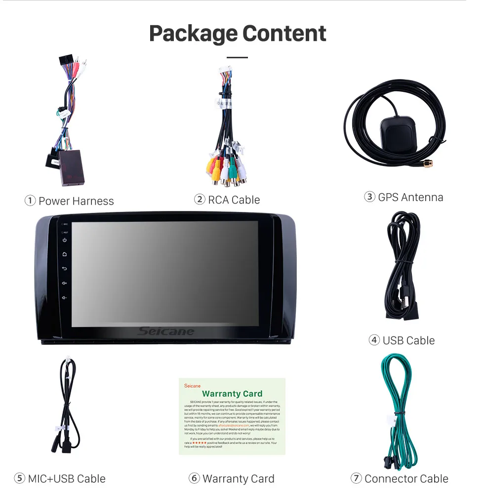 Clearance Seicane 9 Inch OEM Android 8.0 Car Multimedia Player For 2006 2007 2008-2013 Mercedes Benz R Class W251 R280 R300 R320 R350 R63 21