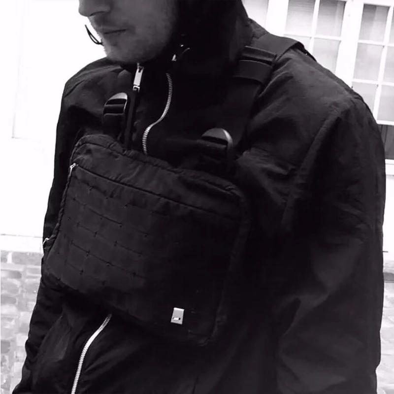 الرجال التكتيكية سترة حقائب كتف الصدر تزوير حقيبة الورك هوب قابل للتعديل جيوب صدرية كاني ويست الشارع الشهير الوظائف الخصر حزم