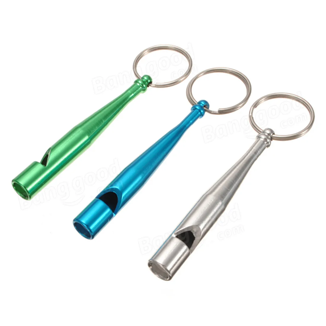 1Pcs Aluminum Alloy Emergency Survival Whistle Keychain For Camping