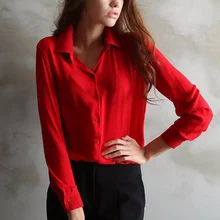 New Trendy Women’s Long Sleeve Loose Chiffon Shirt Casual Blouse Tee Shirt Tops