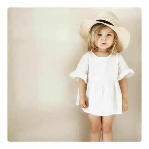 

Toddler Baby Girl Clothes Solid Color Ruffle Dress Casual Cotton Sundress