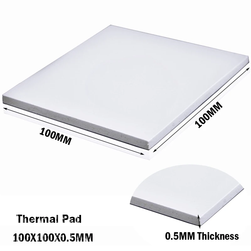 

10 Pieces/lot 100x100x0.5 MM CPU DIP IC Chip Cooling Heatsink Silicone Thermal Pad 0.5mm