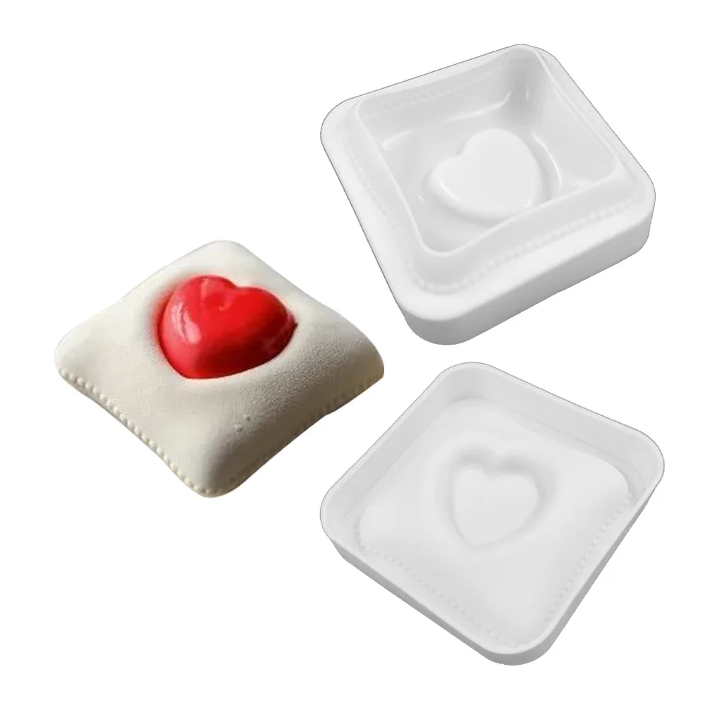 

GODWJ 3D Love Pillow Mousse Silicone Cake Mold Fondant DIY Dessert Pan Baking Tools Silicone Molds for Cake Decorating