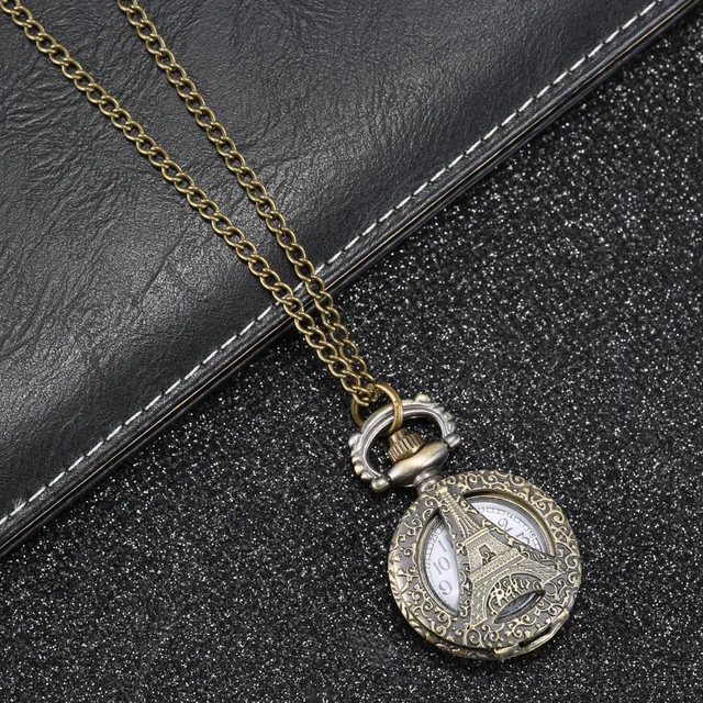 Fashion Vintage Quartz Pocket Watch Alloy Hollow Out Eiffel Tower Sweater Chain Fashion Vintage Quartz Pocket Watch Alloy Hollow Out Eiffel Tower Sweater Chain