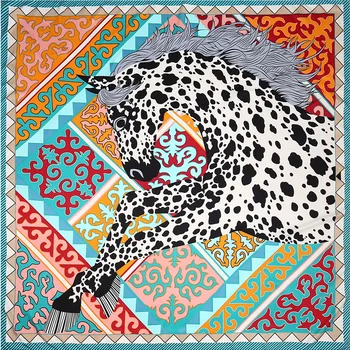 

Luxury Brand Twill Silk Scarf Women Shawls Wrap Geometric Leopard Print Square Scarves Echarpes Foulards Femme Bandanas