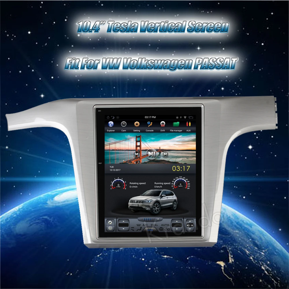 Excellent Krando Android 8.1 10.4" Tesla Vertical touch screen car audio radio GPS for VW Volkswagen Passat entertainment syatem OBD2 0