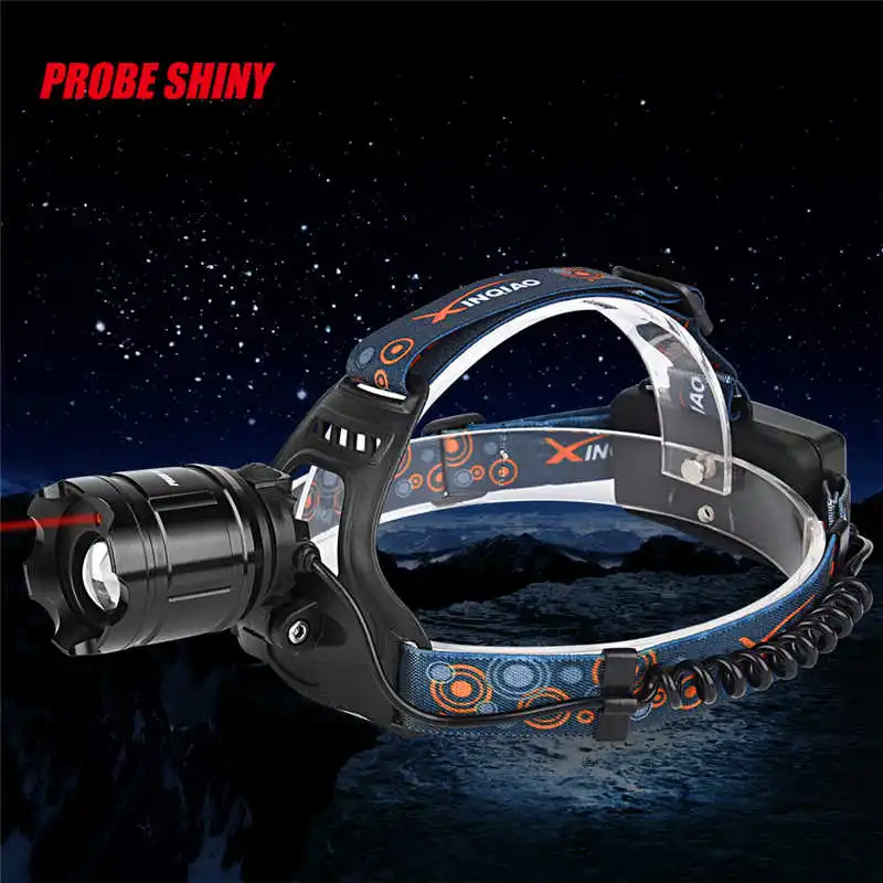 PROBE SHINY XM-L T6 LED Focus Headlight Head Lamp Zoomable + 2x18650 +Charger powerful led flashlight lanterna led bike #3o4 (2)