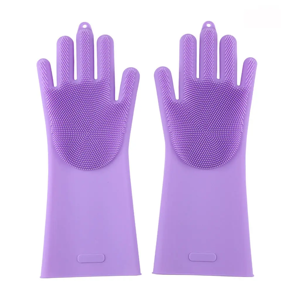 Волшебные силиконовые резиновые перчатки для мытья посуды скруббер многофункциональные чистящие перчатки - Цвет: 5