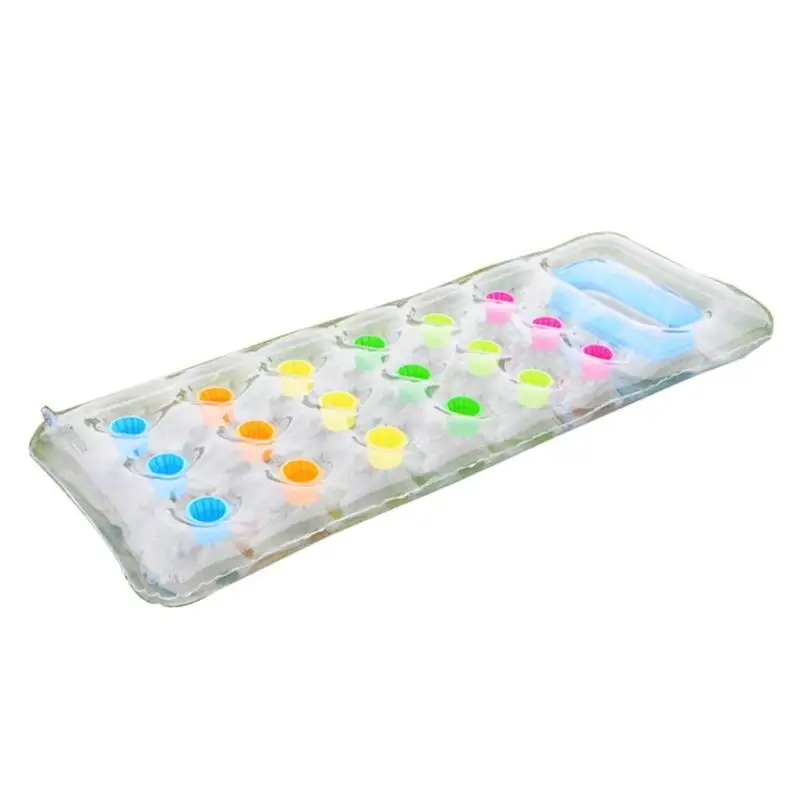 

18 Holes Pool Mattress Swimming Pool Inflatable In Water Toy Transparent Air Matters Float Row Swim Rings Beach Mat Beach Toy