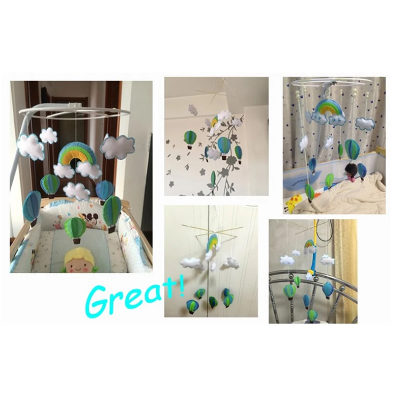 

Creative DIY Package Colorful Thermal Balloon Cloud Aeolian Bells Used To Decorate Children's bedroom Felt Craft Pack