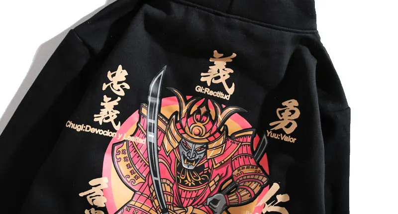 Japanese Samurai Printed Fleece Hoodies 9