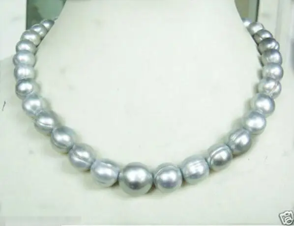 

Hot sale new Style >>>>>CLASSIC HUGE 11-12mm SOUTH SEA BAROQUE GREY PEARL NECKLACE 18 INCHES