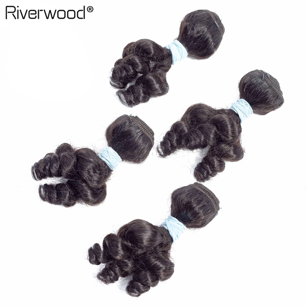 Brazilian Funmi Hair Weave 4 Bundles Natural Color Loose Curl 8 Inch 4pcs/lot Remy Human Hair Extensions Can Be Dyed Free Ship