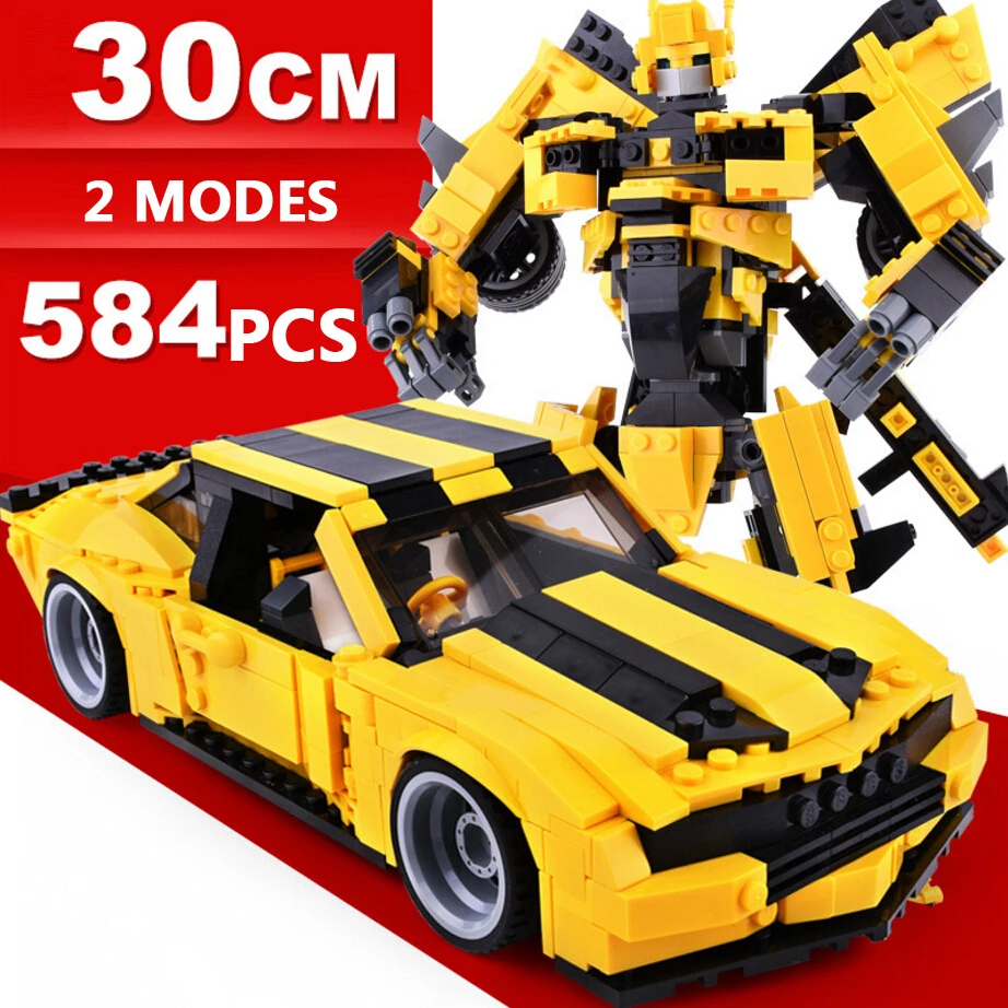 Hot Movie Image Super Transformation Robot Bumble Bee Chevrolet Muscle Sports Car Camaro Building Block Model Toys Collection Stacking Blocks Aliexpress