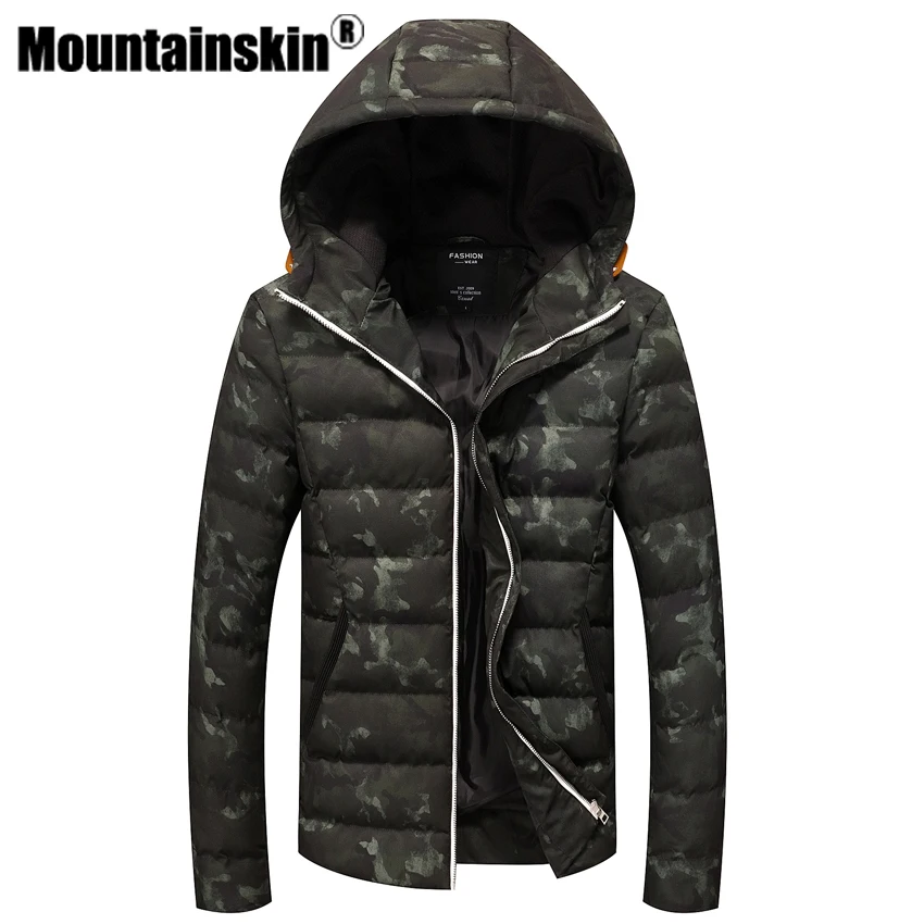 

Mountainskin 2018 Winter Jackets Men's Coats Thick Warm Men's Parkas 4XL Casual Cotton Padded Male Jackets Hooded SA362