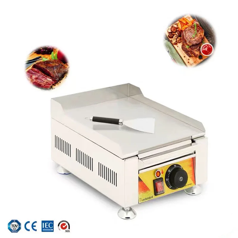 

small electric griddle pan stainless steel griddle plate teppanyaki maker commercial pancake maker snack equipment