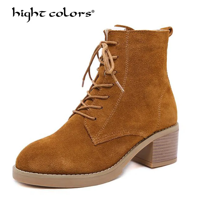

Winter casual Women Cow Suede Split Leather Boots Waterproof high heels Women Snow Boots shoes women Botas plus size 39