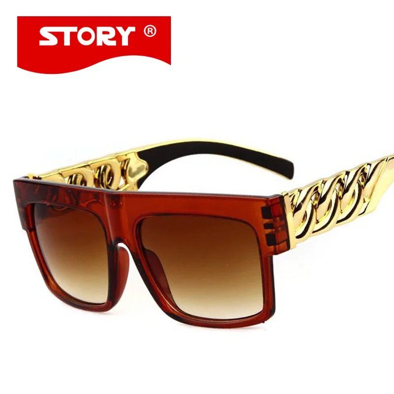 STORY Kim Kardashian Sunglasses Retro Big Square Sunglasses Men Women