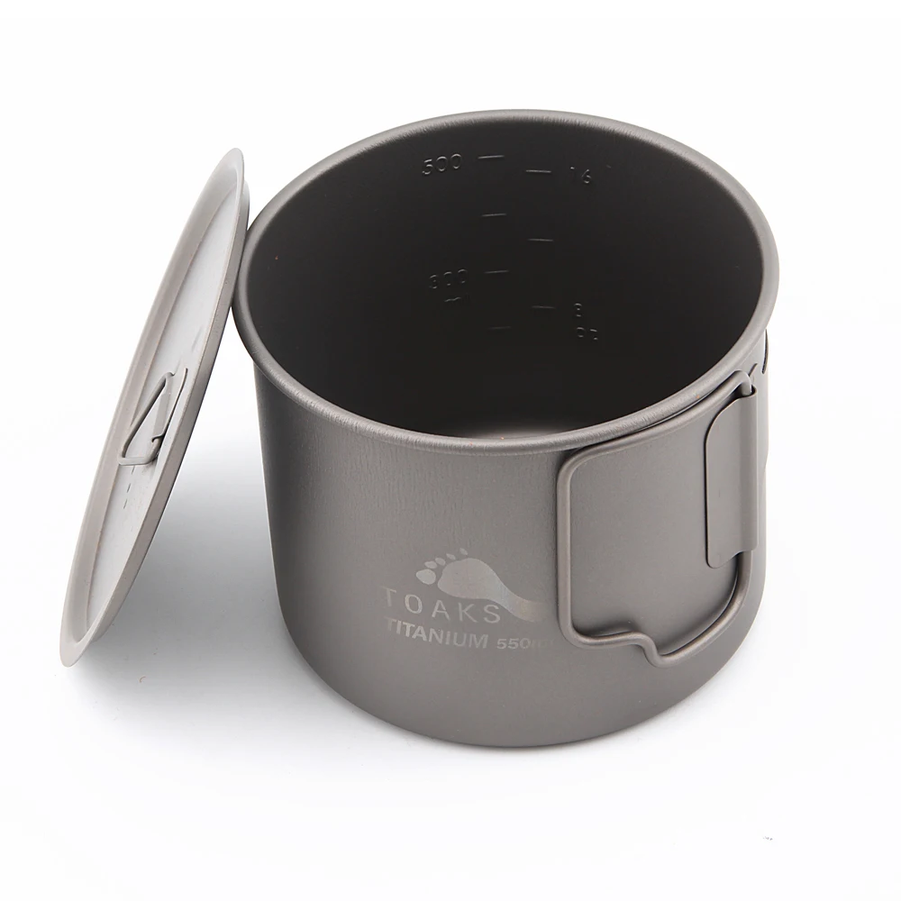 TOAKS olla-550 550 ml ultraligero de titanio POT Camping al aire libre de taza de