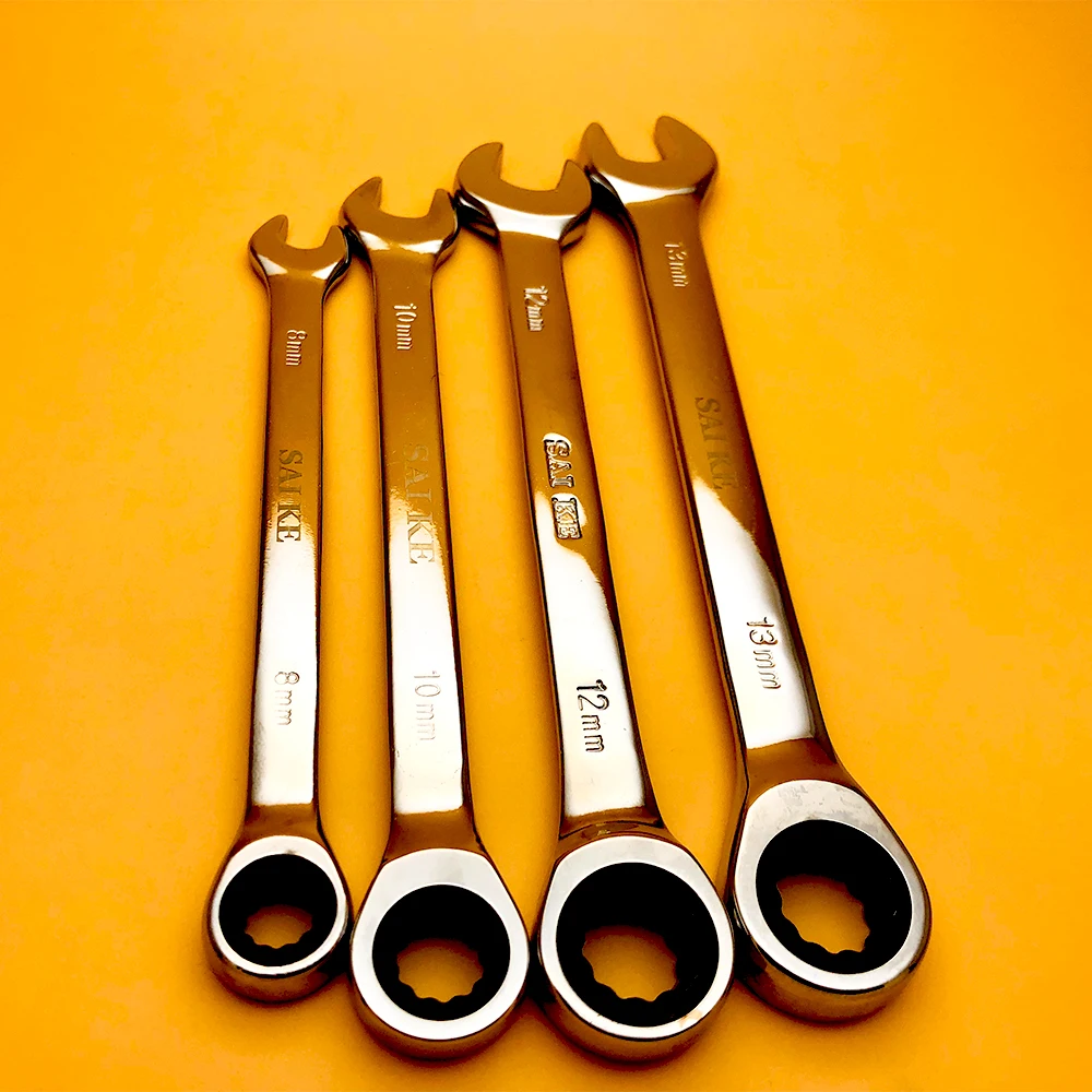 

8 10 12 13mm Ratchet Combination Metric Spanners Set Open-end Wrenches Set Hand Tools A Set of Key