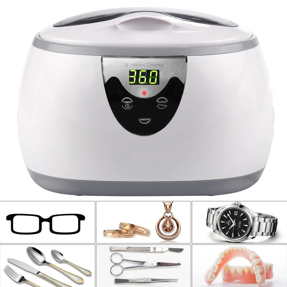 SKYMEN 600ml Ultrasonic Cleaner Jewelry Eyeglasses Denture Home