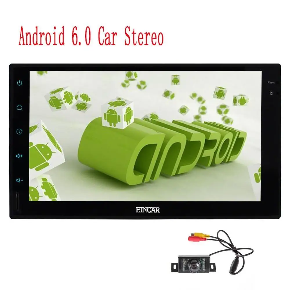 

2 Din Head Unit Android 6.0 GPS Navigation Car Stereo Audio Radio Built-in Wifi Bluetooth FM/AM RDS SWC External Mic+Back Camera