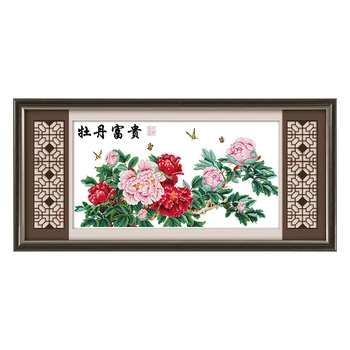 

JoySunday crossstitch kit diy Wealthy peony(1) DMC14CT11CT cotton fabric bedroom livingroom shop home hotel painting wholesale