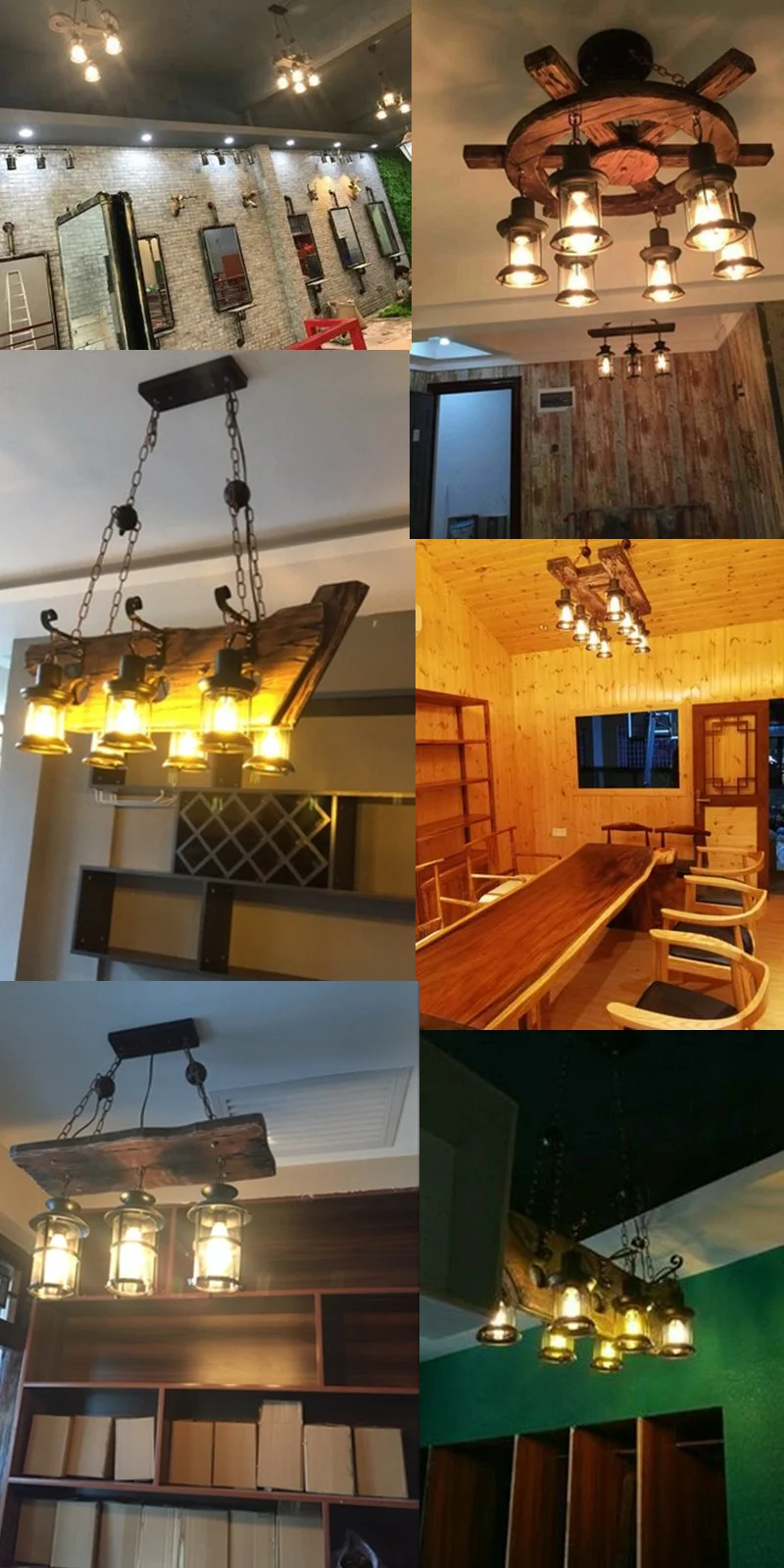 Lustres de Madeira Lâmpadas para Decoração da Casa do Vintage Retro Industrial Maciça Americano Rural Loft Barra Lustre Iluminação 19 rural loft barra lâmpadas para decoração da