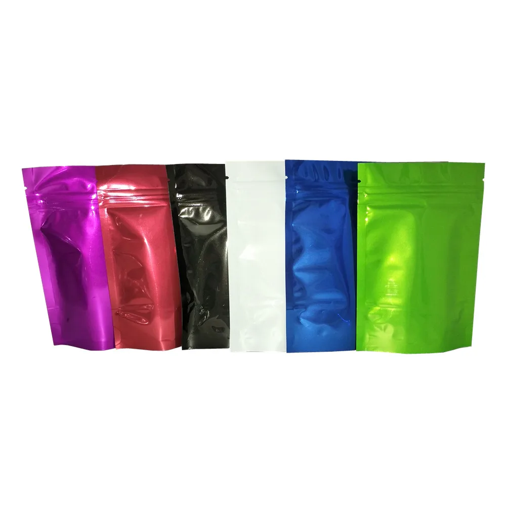 

1000Pcs Colorful Stand Up Aluminum Foil Zip Locking Package Bag Heat Sealable Mylar Snack Nuts Candy Storage Pouches Zipper Pack