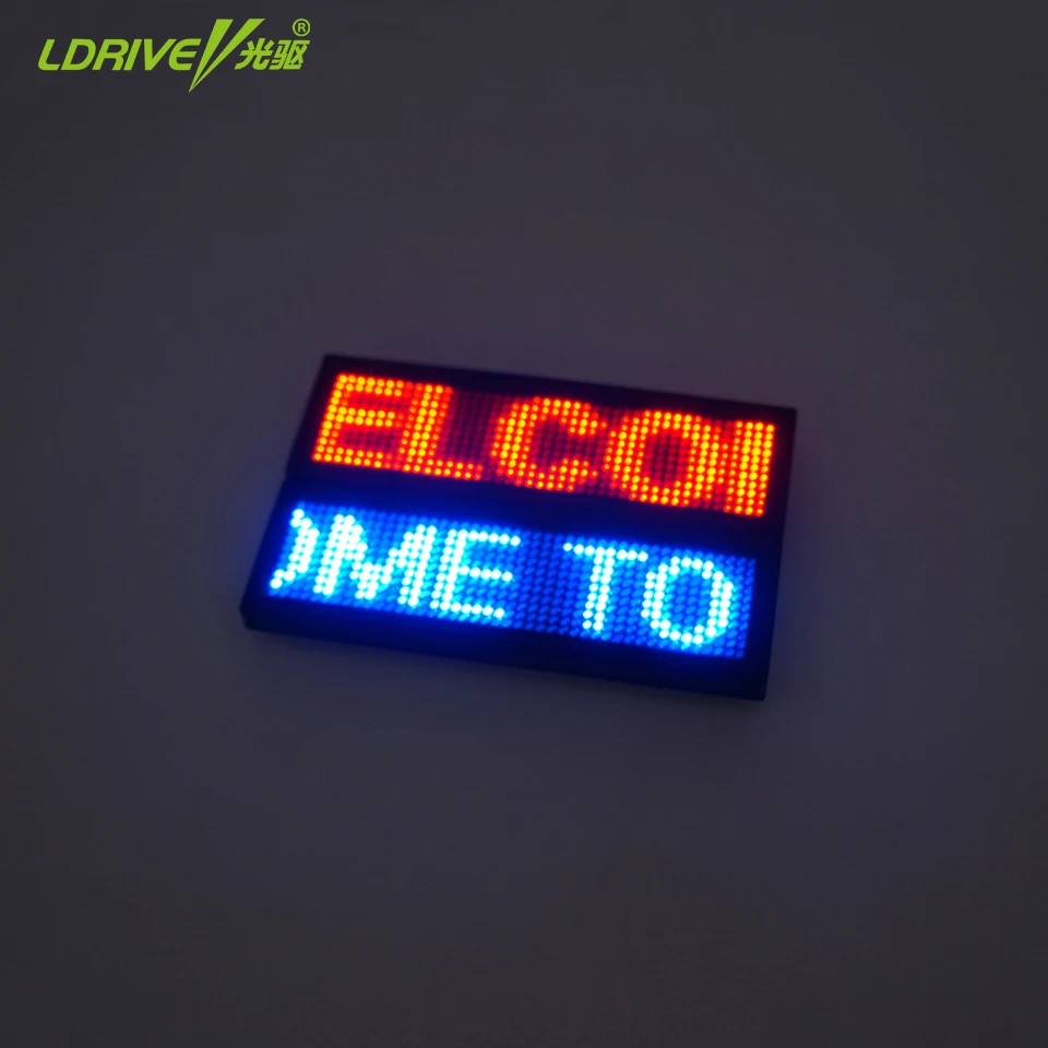 

LED USB Charging Wireless Mini Display Car LED Table Board Car LED Digital Display Board Wireless Red Blue Digital LED Badge