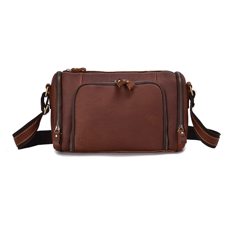 

YISHEN Simple Vintage Men Crossbody Bags Genuine Cow Leather Male Messenger Bags Small Casual Travel Shoulder Bags MSXY1001