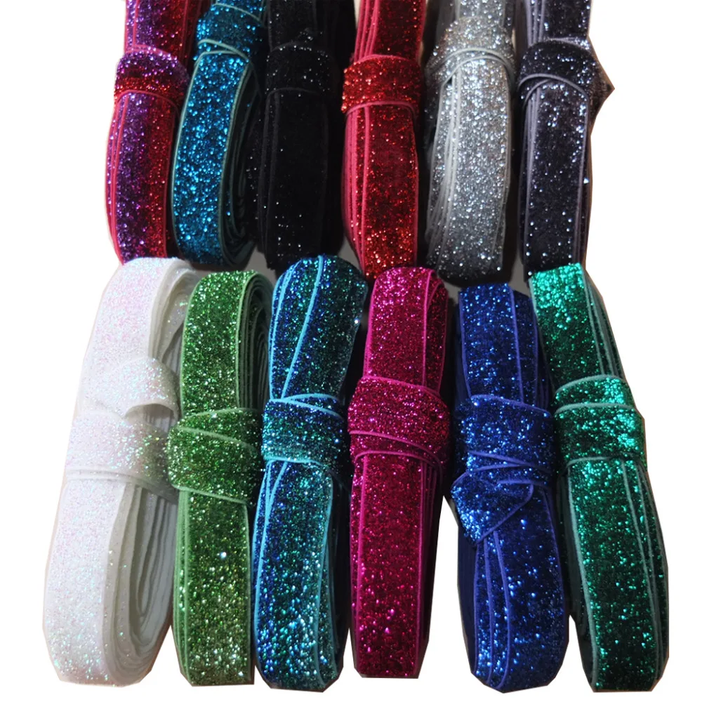 5 Yards Glitter elastic bands 5/8'' FOE Sewing Sparkling Elastic Fabric