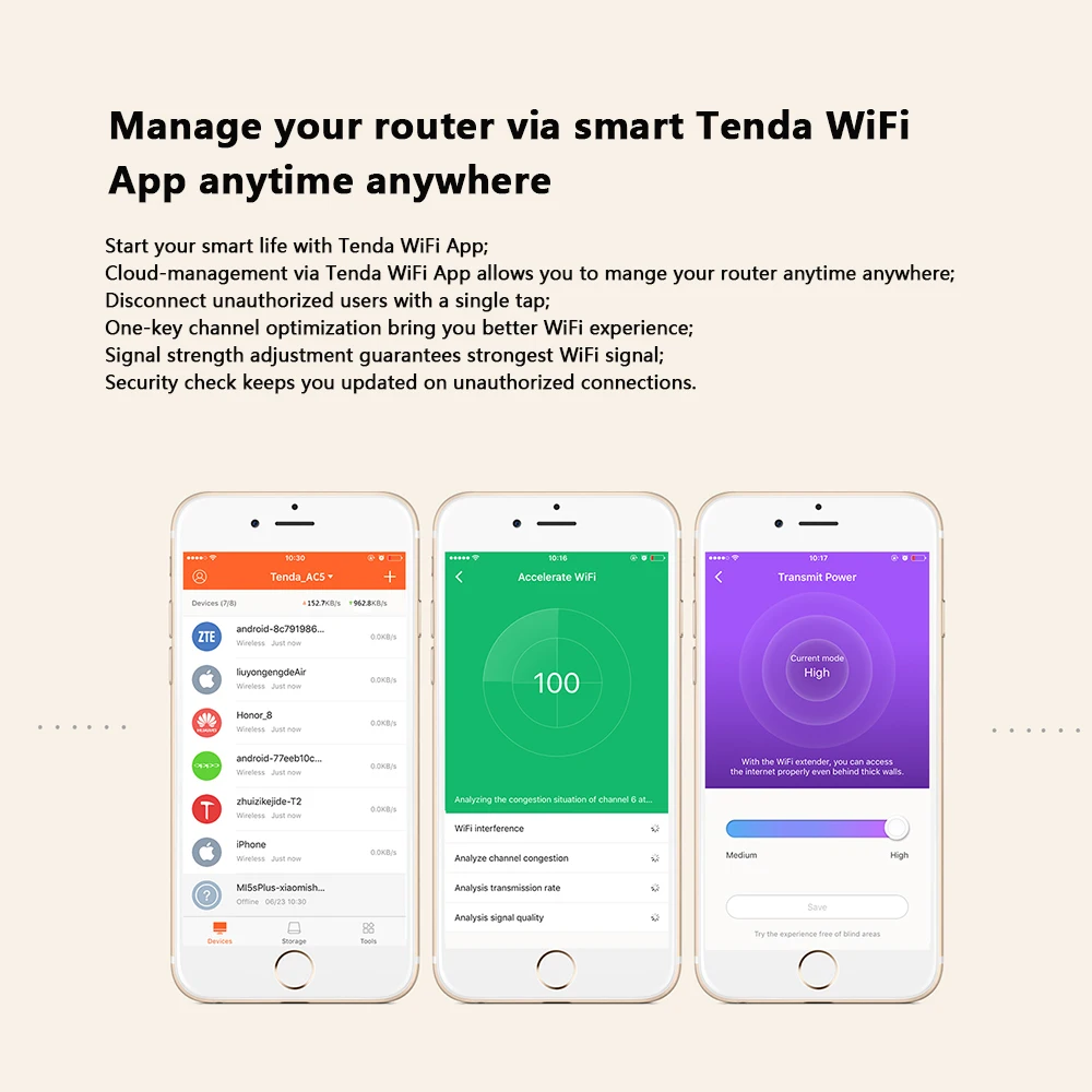 Tenda AC5 AC1200 маршрутизатор 5dBi антенны Wifi ретранслятор 2,4 ГГц 5 ГГц Двухдиапазонные роутеры приложение управление Wifi с английским интерфейсом