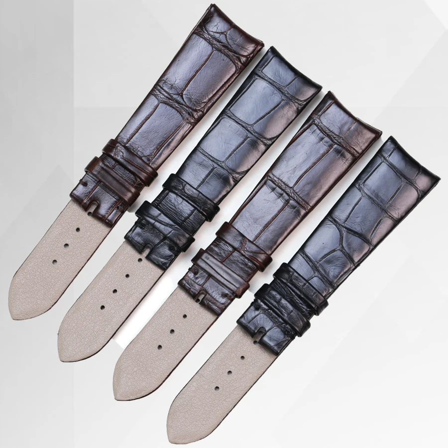 Ремешок для часов SAUPPO из кожи аллигатора с бамбуковым покрытием мужские
