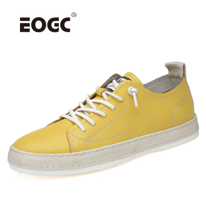 

Spring Natural Leather Men Shoes Quality Lace-up Casual Shoes Flats Non-Slip Outdoor Shoes Breathable Sneakers