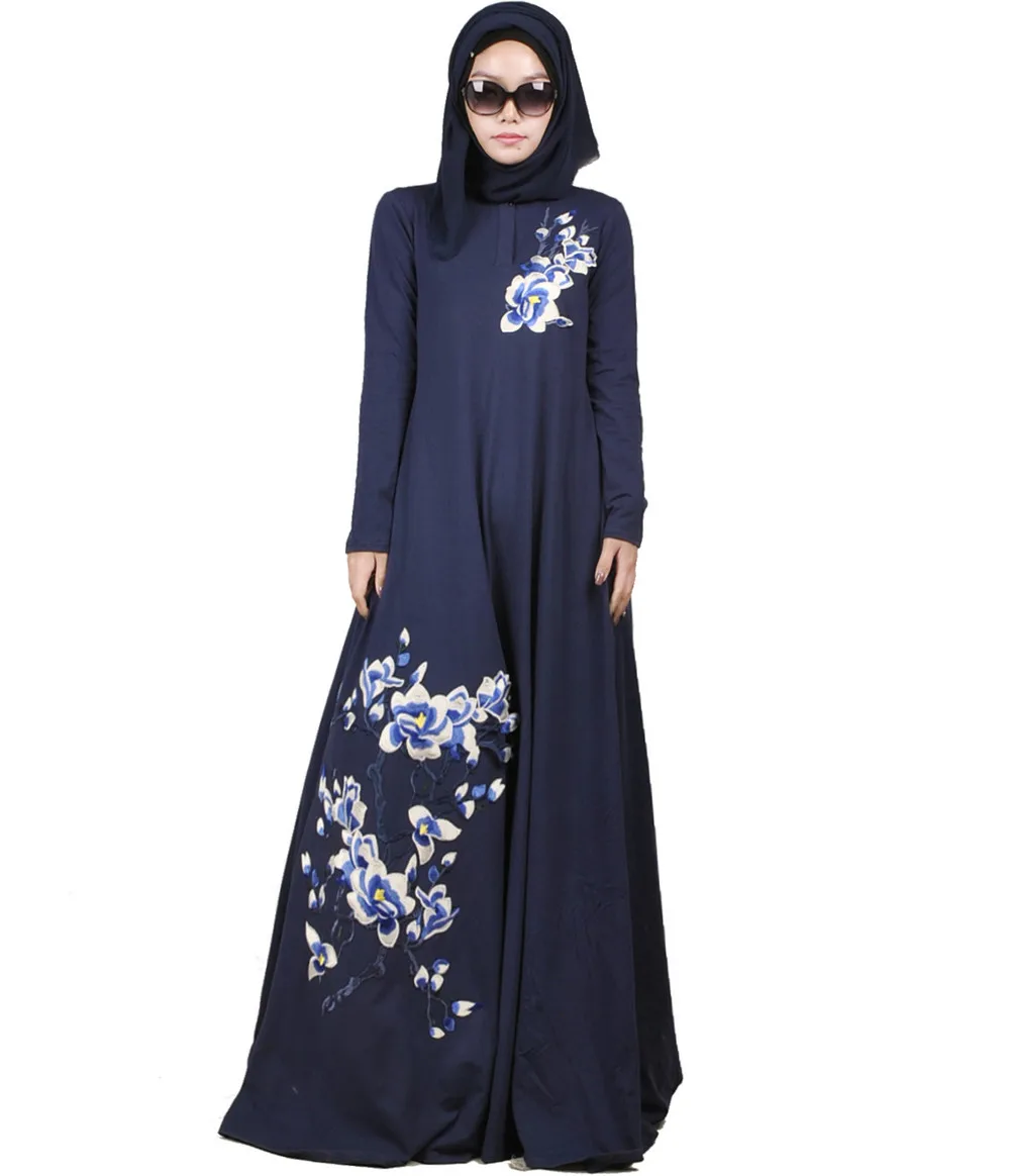 Aliexpress.com : Buy Navy Button Design Muslim Dress Abaya in ...