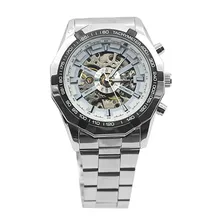 Popular Men’s Stainless Mechanical Watch Steel Hand-Winding Skeleton Automatic and Sport Wrist Watch