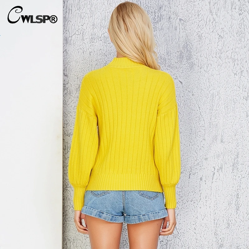 CWLSP 2018 Autumn Solid Ribbed 5 Color Women Pullovers Sweaters O Neck Casual Long Sleeve Top Feminino Korean Style QZ3057