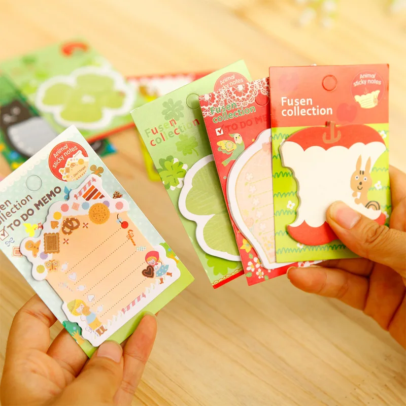 

Cute Kawaii Korean Stationary School Supplies Apple Cat Tree Fruit Animal Stickers Notes Diy Sticky Notes Paper Memo Pad