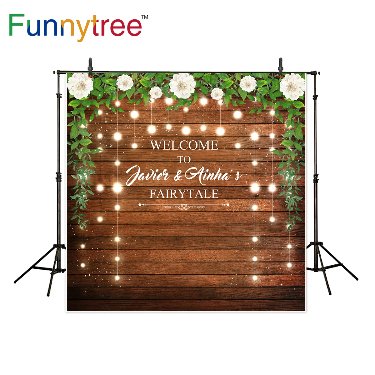 Фон для фотосъемки Funnytree блестящий свадебный фон на заказ деревянная доска