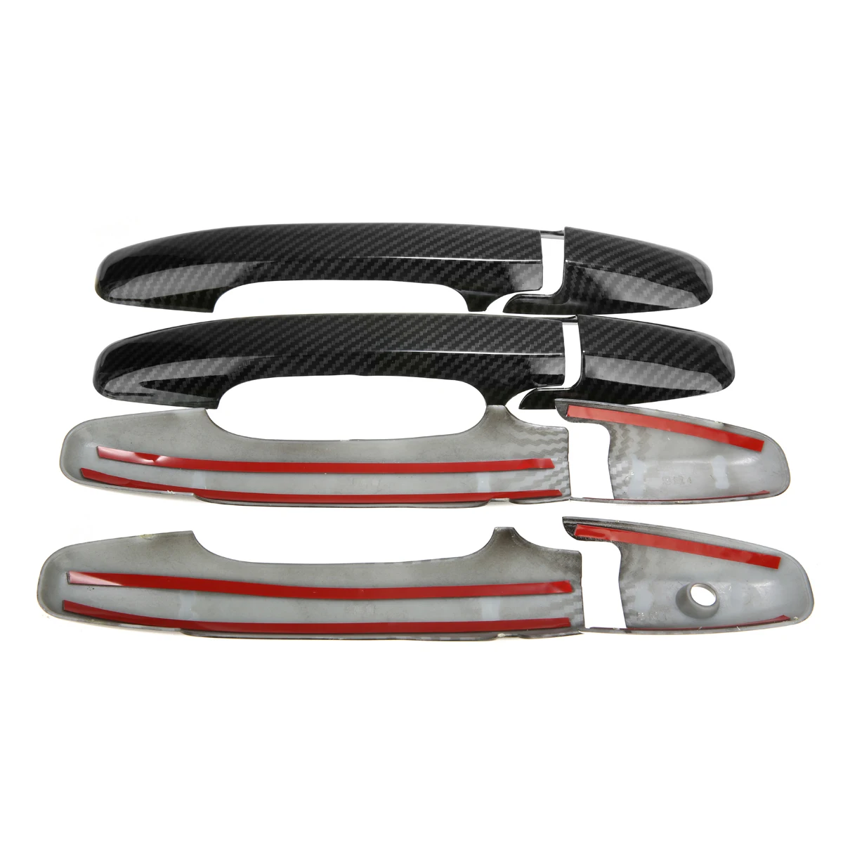 Mayitr 4pcs Carbon Fiber Style Car Side Door Handle Frame Cover Trim for Honda Civic 2006-2011 Car Stickers