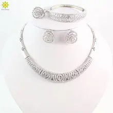 Горячая Африканский бисер Ювелирный Набор Мода Дубай Посеребренные Ювелирные наборы индийский дизайн для свадебных невесты