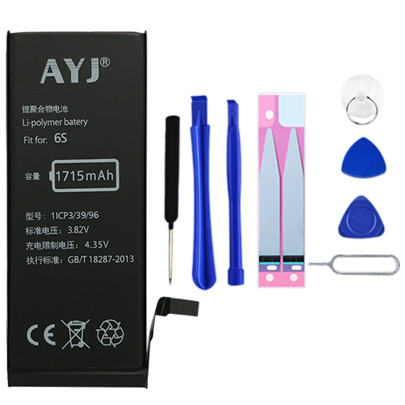 

AYJ 5A Standard Quality 1715 mAh Lithium Battery For iPhone 6S 6GS High real Capacity Replacement Batteries Bateria 0 cycle