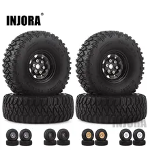 INJORA-pneus pour roues 1.55 et jante métallique perlée de 1.55 pouces, pour voiture à chenilles RC D90 TF2 Tamiya CC01 LC70 MST JIMNY Axial AX90069