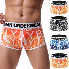 Мужское нижнее белье новые сексуальные с буквенным принтом пэчворк с низкой талией мягкие и удобные дышащие модные повседневные боксеры# Z