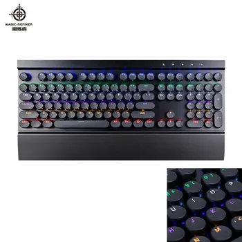 

Magic Refiner MK7 Gaming Mechanical Keyboard 108 Keys Blue Switch Wired Backlit RGB Metal Anti-Ghosting for gamer