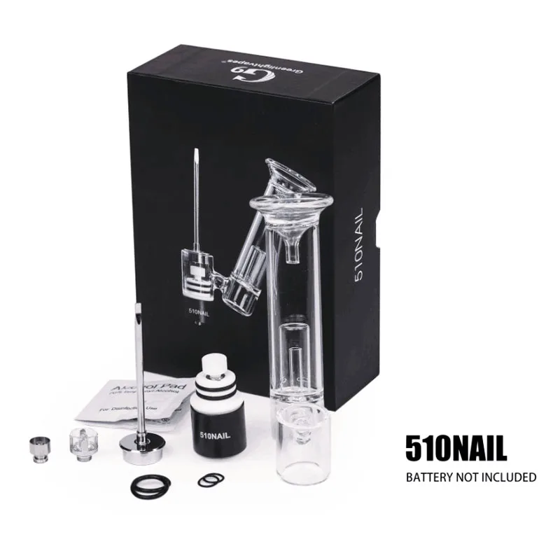 

Greenlightvapes G9 510Nail kit Ceramic Heating Enail with Glass Filter Dab Bubbler Attachment Smoking Pipe Portable E Nail 0C