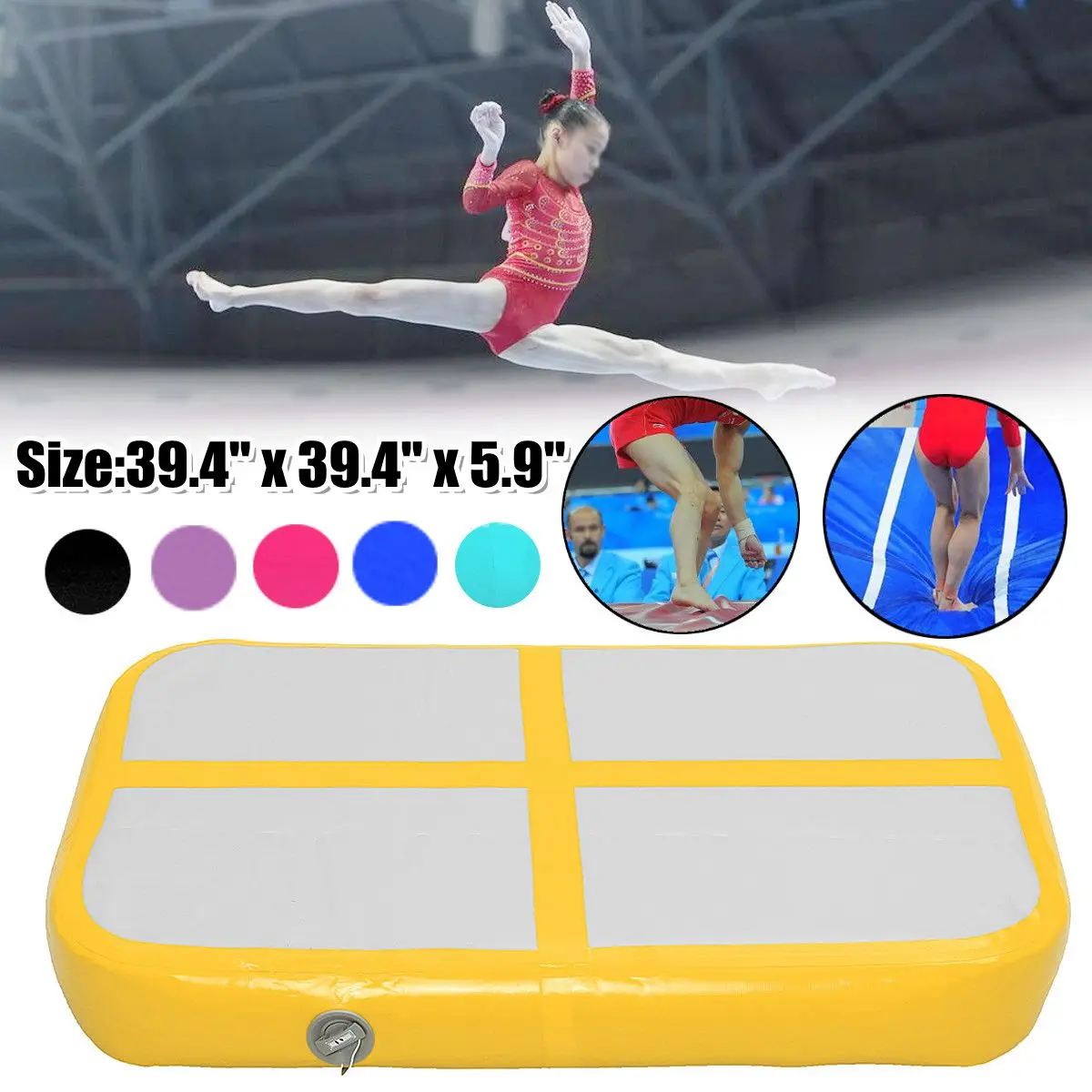 

100x60x10cm Air Tumbling Track Roller Home Training Inflatable Matfor Gymnastics Gym Exercise Mat Air Track Tumbling Mat